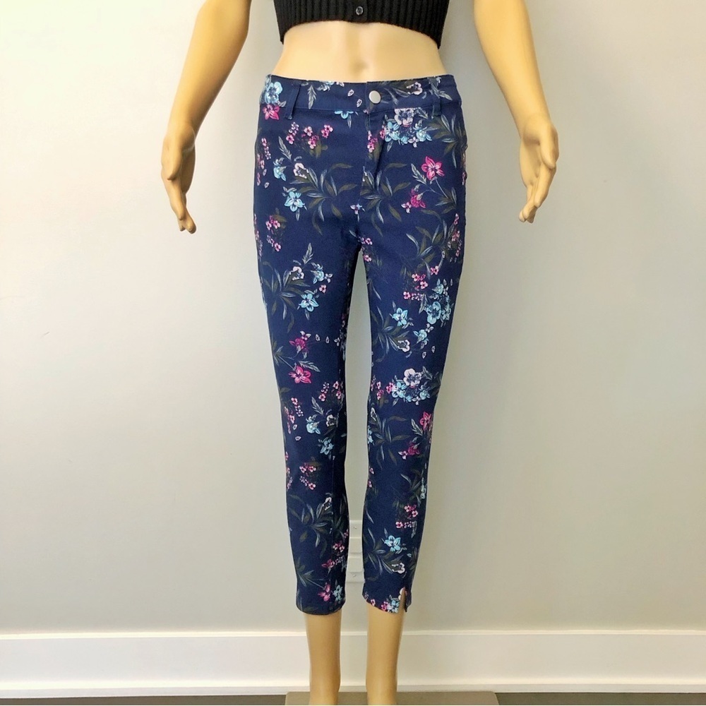 Lily Morgan Floral Colorful Casual Medium Rise Pencil Trousers Pants. Small - Picture 13 of 15